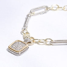 Load image into Gallery viewer, Fashion City - Square CZ 2T Link Chain Bracelet: BK / ONE SIZE
