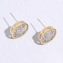 Load image into Gallery viewer, Fashion City - Squircle Twisted Double Line CZ Post Earrings: MULTI / ONE SIZE
