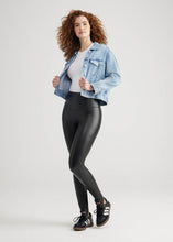 Load image into Gallery viewer, Yummie - Faux Leather Shaping Legging with Side Zip: M / Medieval Blue
