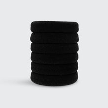 Load image into Gallery viewer, KITSCH - Recycled Nylon Thick Hair Elastics 6pc Set- Black
