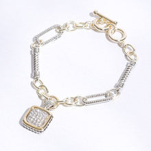 Load image into Gallery viewer, Fashion City - Square CZ 2T Link Chain Bracelet: BK / ONE SIZE
