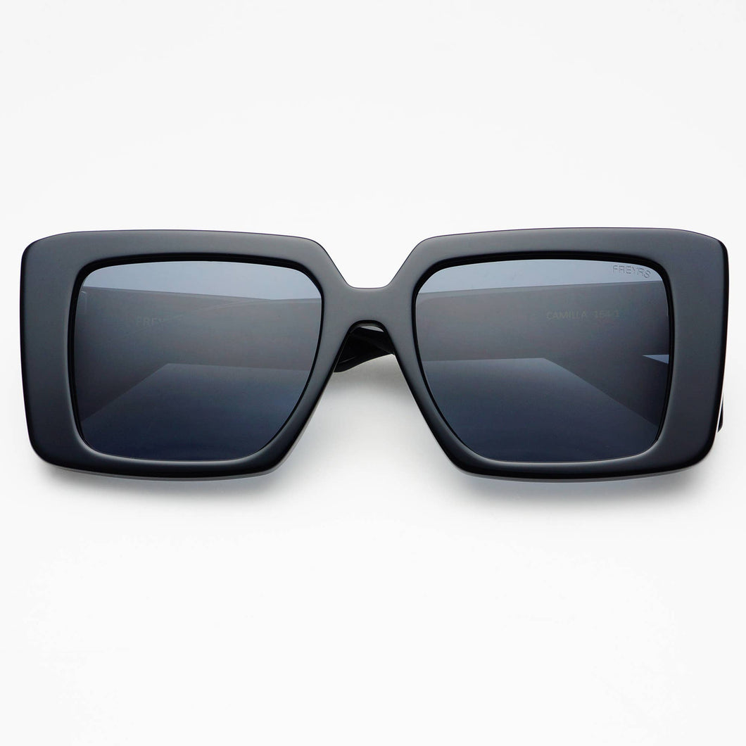FREYRS Eyewear - Camilla Acetate Womens Rectangular Sunglasses: Black