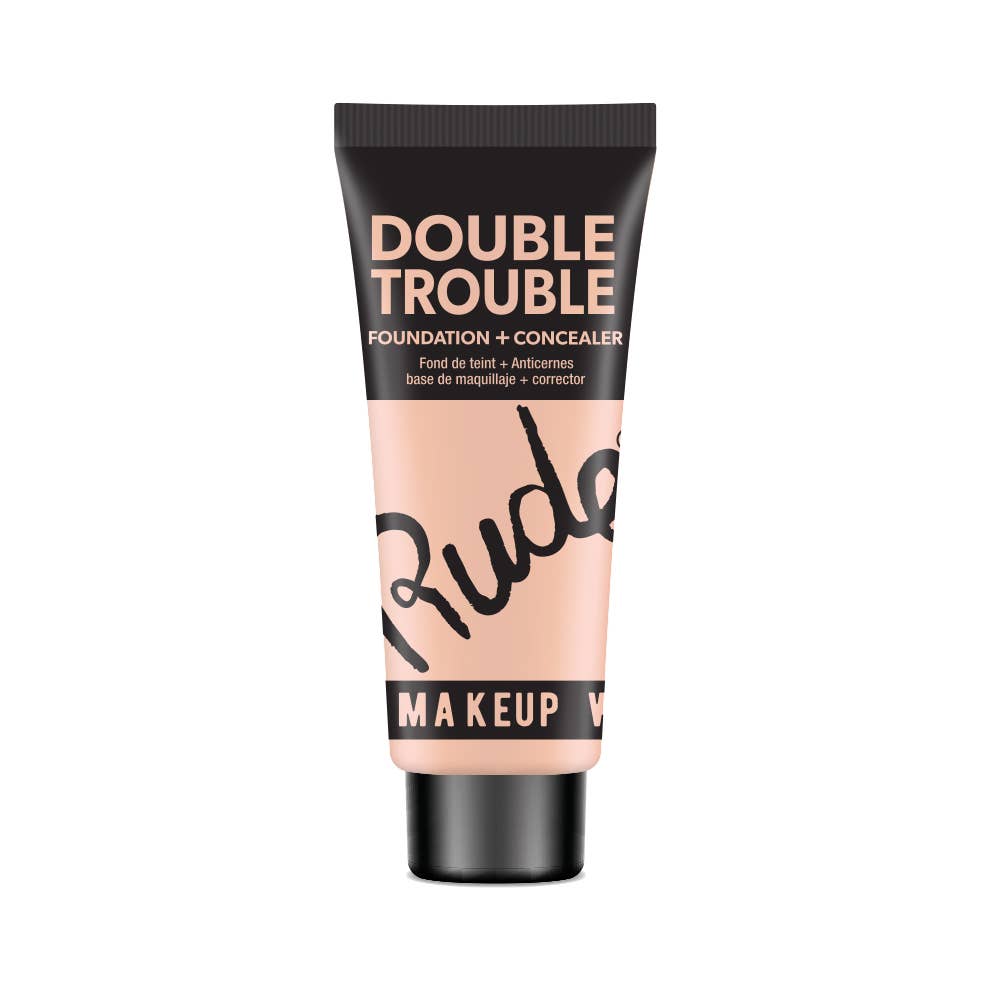 Rude Cosmetics - Double Trouble Foundation + Concealer: Silk 01