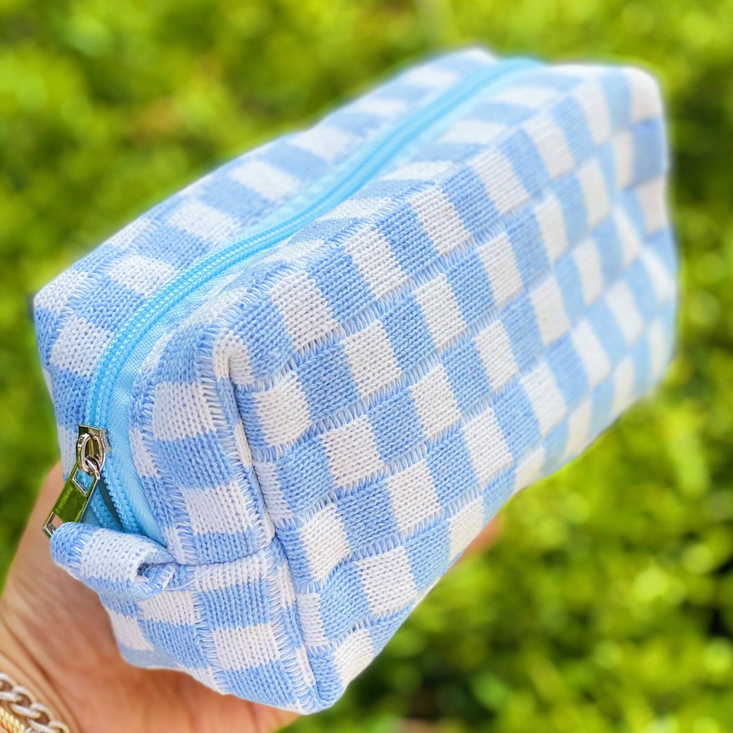 Ellison+Young - Check Yourself Cosmetic Bag: Blue