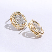 Load image into Gallery viewer, Fashion City - Squircle Twisted Double Line CZ Post Earrings: MULTI / ONE SIZE
