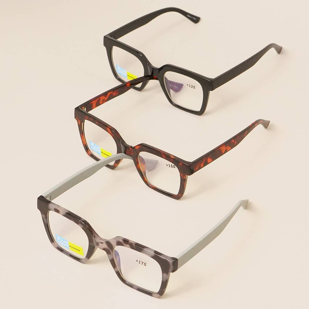 Fashion City - Blue Light Protection Bold Reading Glasses: 12 ASSORTED COLOR / One Size