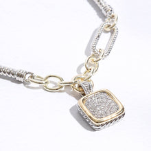 Load image into Gallery viewer, Fashion City - Square CZ 2T Link Chain Bracelet: BK / ONE SIZE
