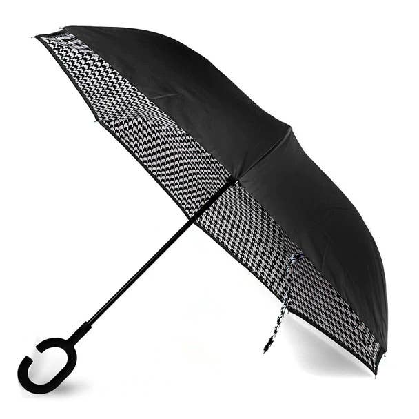 Selini New York - Double Layer Houndstooth Inverted Umbrella