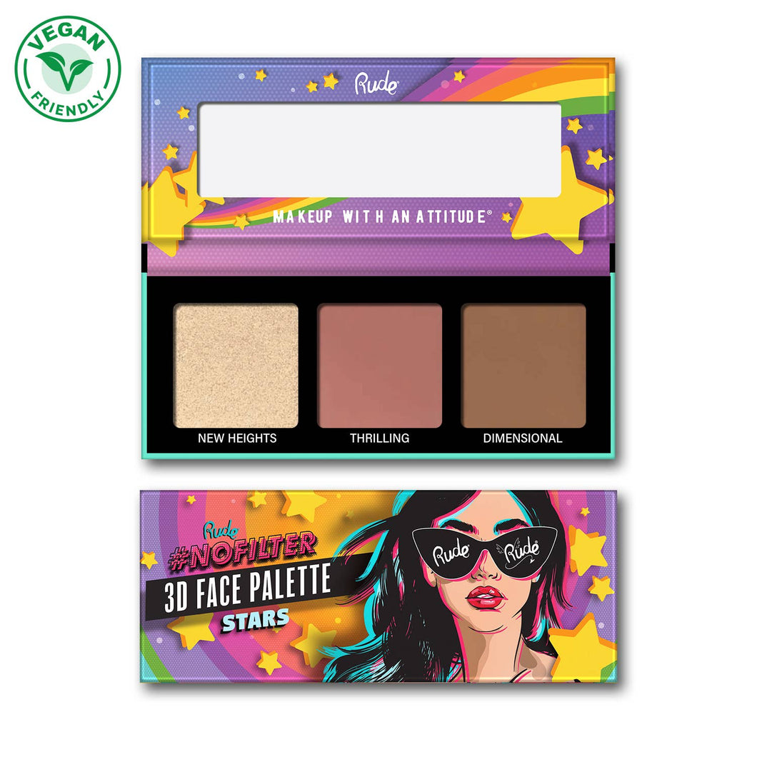 Rude Cosmetics - NoFilter 3D Face Palette - Stars