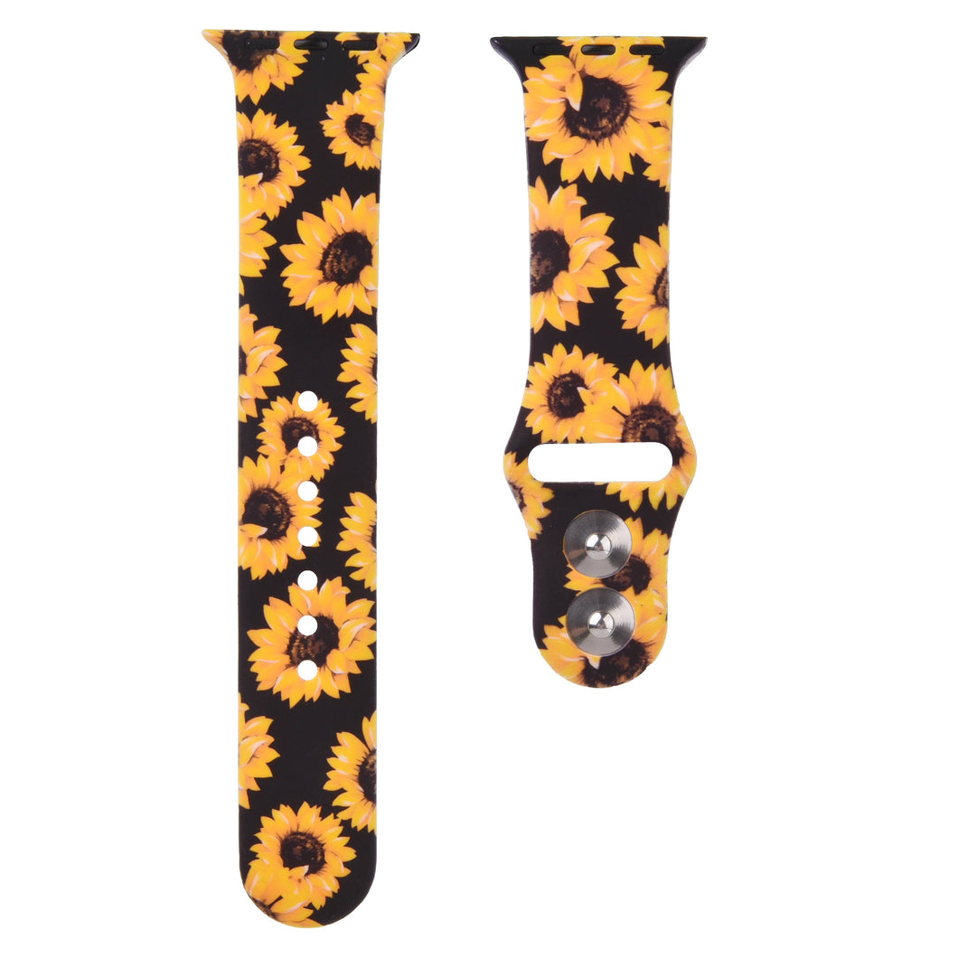 ShopTrendsNow - Apple Watch Sunflower Floral Flower Print Silicone Band