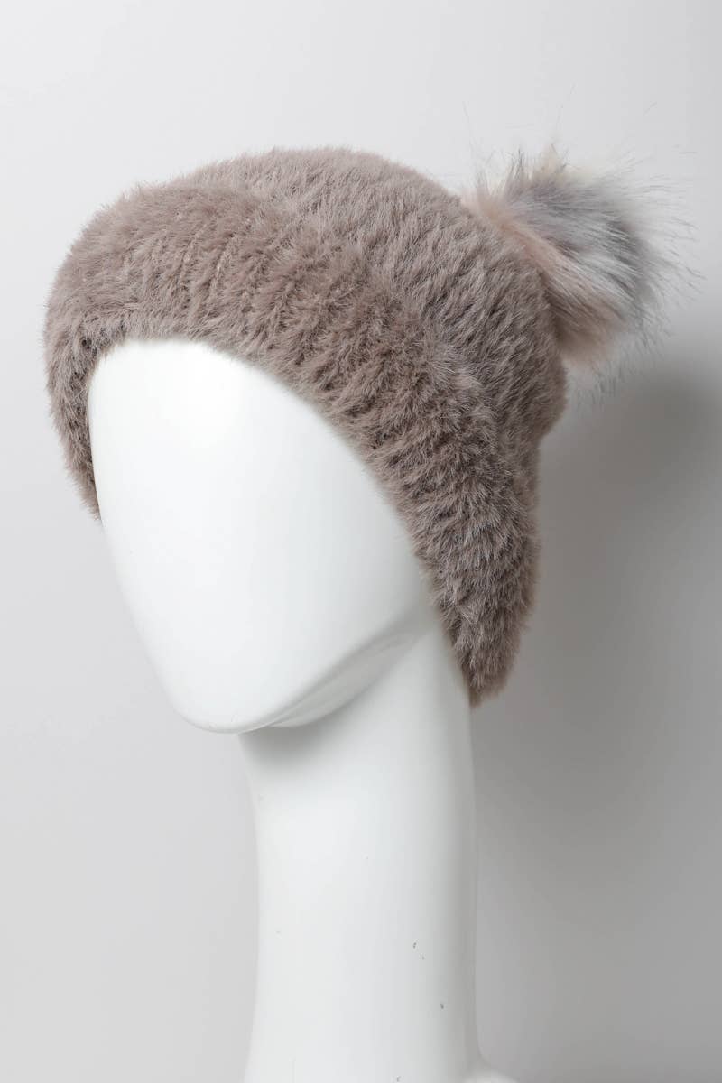 Leto Accessories - Ultra Soft Faux Mohair Beanie 🤎: Gray