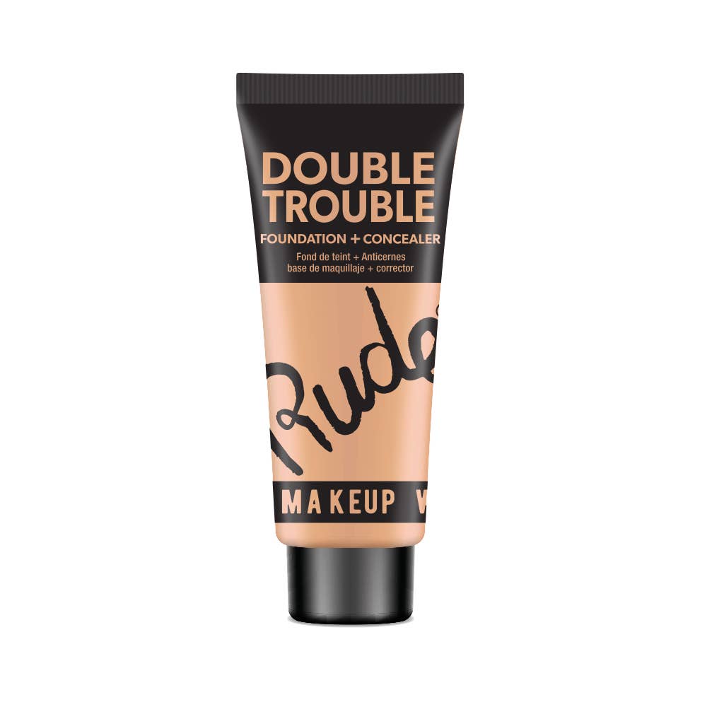 Rude Cosmetics - Double Trouble Foundation + Concealer: Linen 08