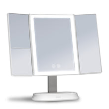 Load image into Gallery viewer, Zora Lighted Trifold Makeup Mirror, Rechargeable
