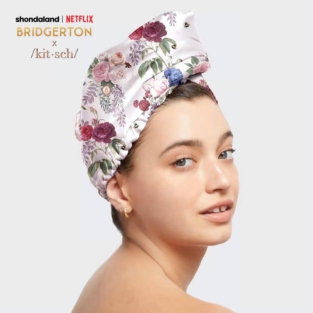 KITSCH - Bridgerton x Kitsch Satin-Wrapped Hair Towel - Floral